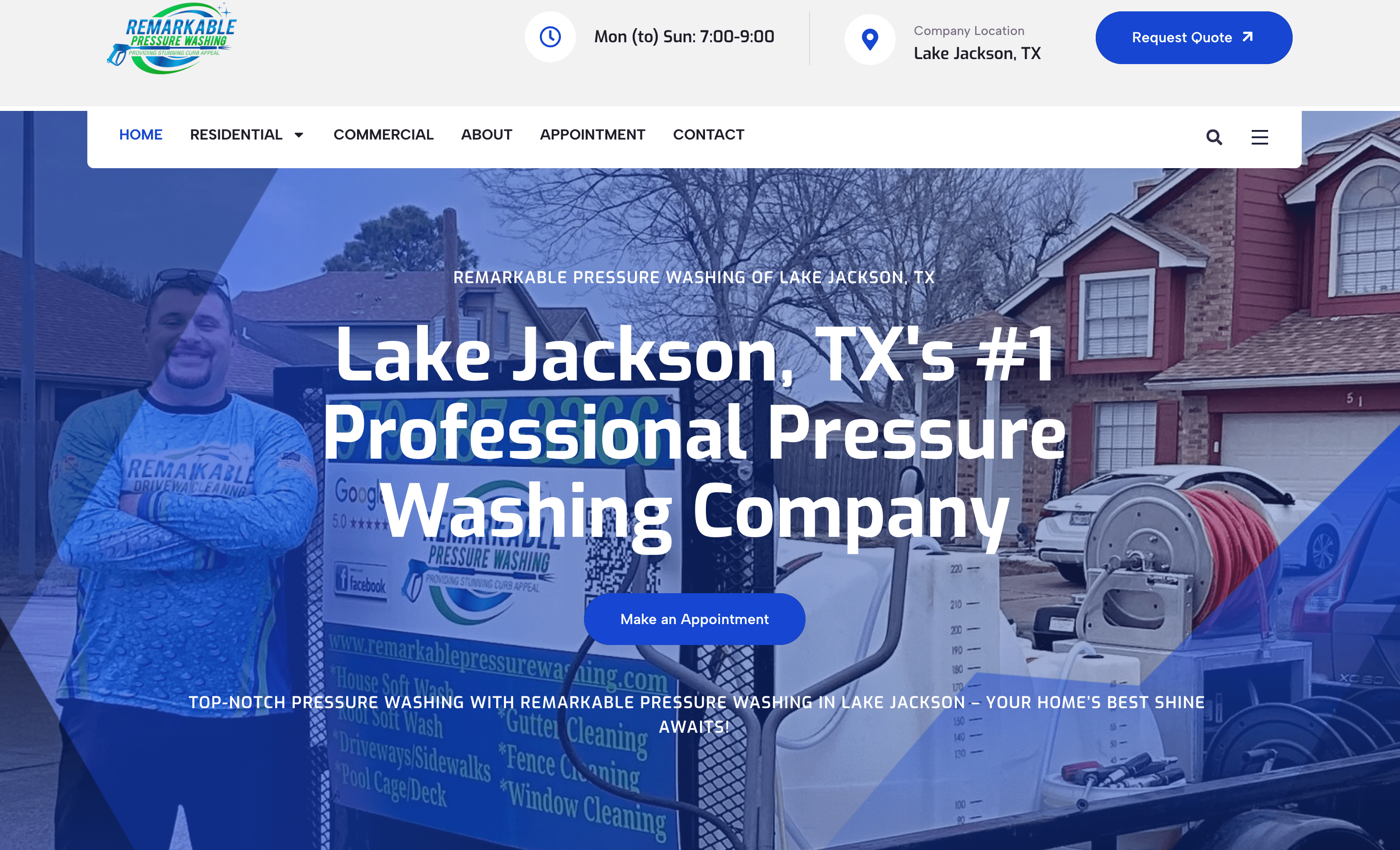 remarkable pressure washing website redesign. https://www.remarkablepressurewashing.com